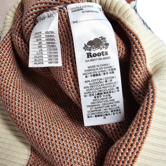 Roots Mens Landscape Intarsia Crewneck Long Sleeve Sweatshirt, Stretch, Size 2XL - Picture 6 of 11